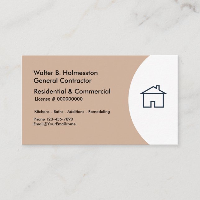 Construction Contractor Business Cards (Front)