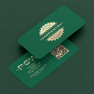 Construction Contractor Carpenter Hunter Green Business Card