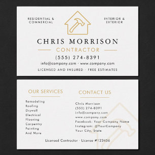 Construction Contractor Professional Business Card