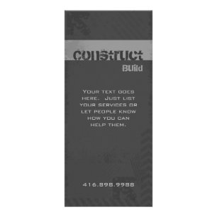 Construction Contractor Rack Card Grunge Grey