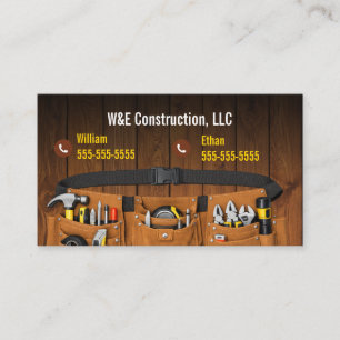 Construction Contractor Tool Belt Business Card