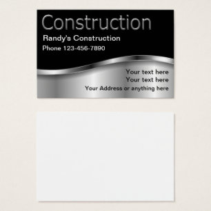 Construction Cool Metallic Business Cards