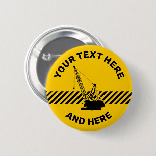 Construction Crane 6 Cm Round Badge