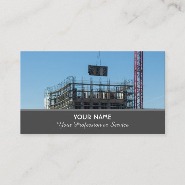 Construction crane and tower crane specialist busi business card (Front)