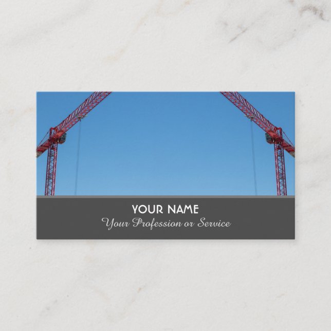 Construction crane and tower crane specialist business card (Front)