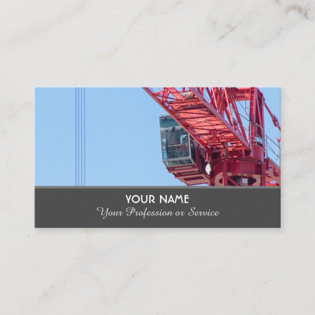 Construction crane and tower crane specialist business card (Front)