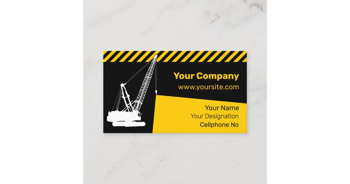 Construction Crane Business Card Zazzle