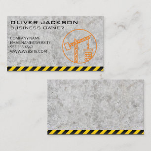 Construction Crane   Concrete Caution Line Business Card