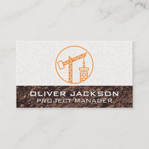 Construction Crane Dirt Business Card