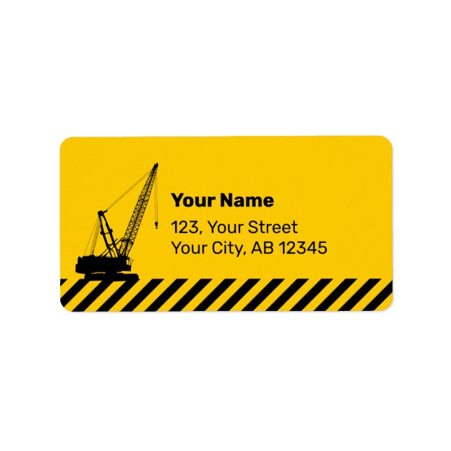 Construction Crane Label (Front)