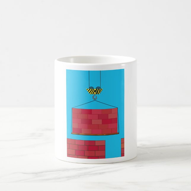 Construction Crane Lifting Brick Wall  Coffee Mug (Creator Uploaded)