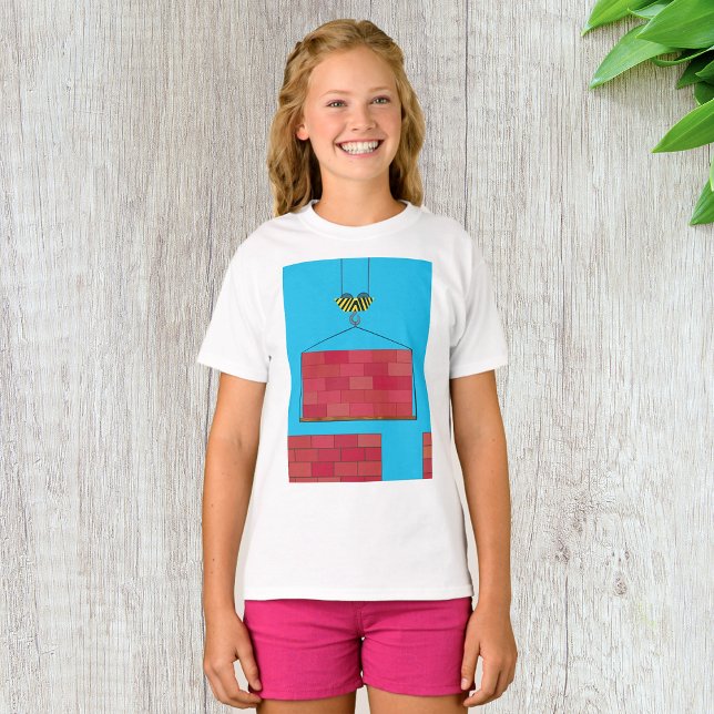 Construction Crane Lifting Brick Wall  T-Shirt (Creator Uploaded)