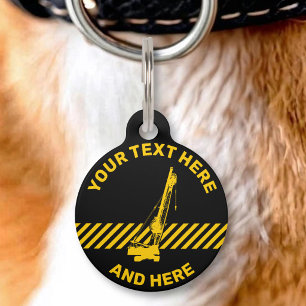 Construction Crane Pet Tag
