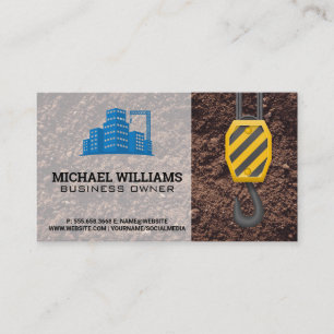 Construction Crane   Skyscraper Building Business Card