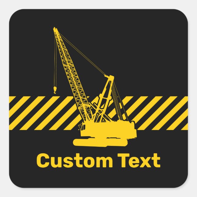 Construction Crane Square Sticker (Front)