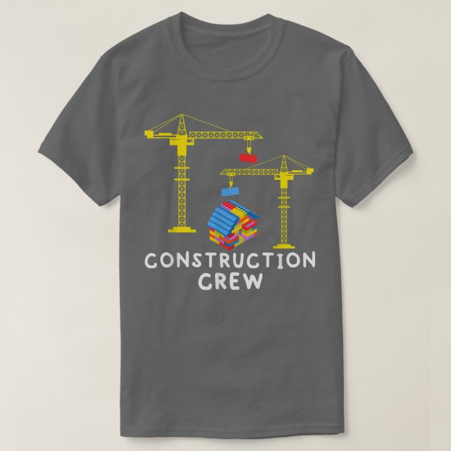Construction Crew Bricklayer Building Blocks Maste T-Shirt (Design Front)