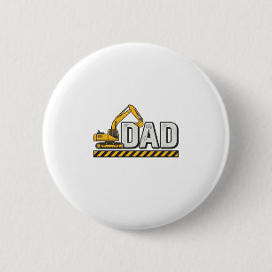 Construction Dad Excavator Vintage Shirt Design_1 6 Cm Round Badge