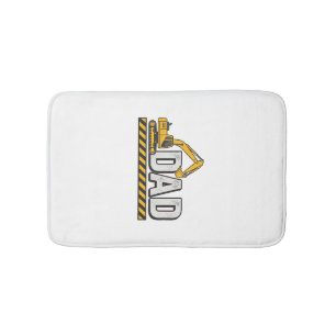 Construction Dad Excavator Vintage Shirt Design_1 Bath Mat