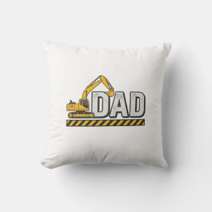 Construction Dad Excavator Vintage Shirt Design_1 Cushion