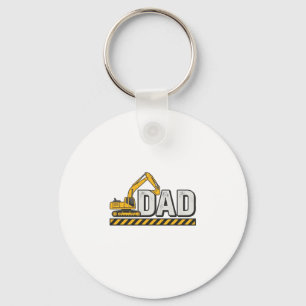 Construction Dad Excavator Vintage Shirt Design_1 Key Ring