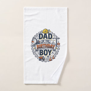Construction Dad of the Birthday Boy Shirt Design_ Hand Towel