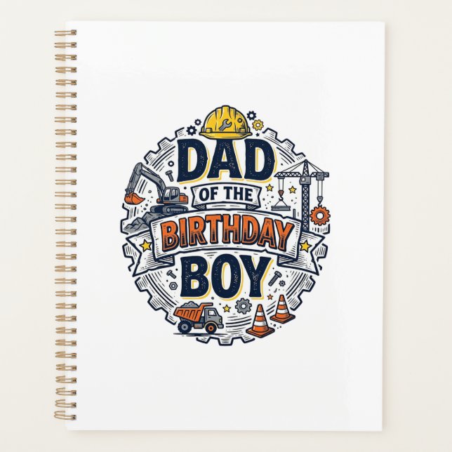 Construction Dad of the Birthday Boy Shirt Design_ Planner (Front)