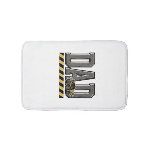 Construction Dad Vintage Engraving T-Shirt Design_ Bath Mat