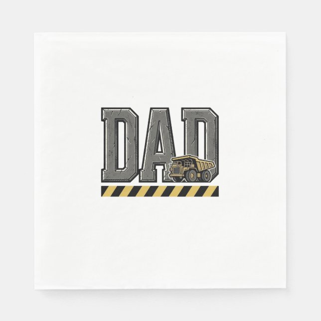 Construction Dad Vintage Engraving T-Shirt Design_ Napkin (Front)