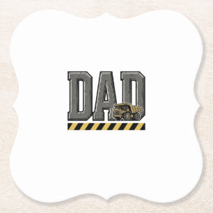 Construction Dad Vintage Engraving T-Shirt Design_ Paper Coaster