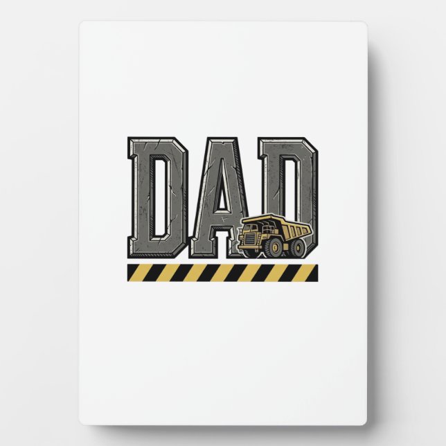Construction Dad Vintage Engraving T-Shirt Design_ Plaque (Front)