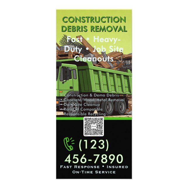 Construction Debris Removal Rack Card - Job Site  (Front)