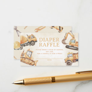Construction Diaper Raffle Enclosure Card
