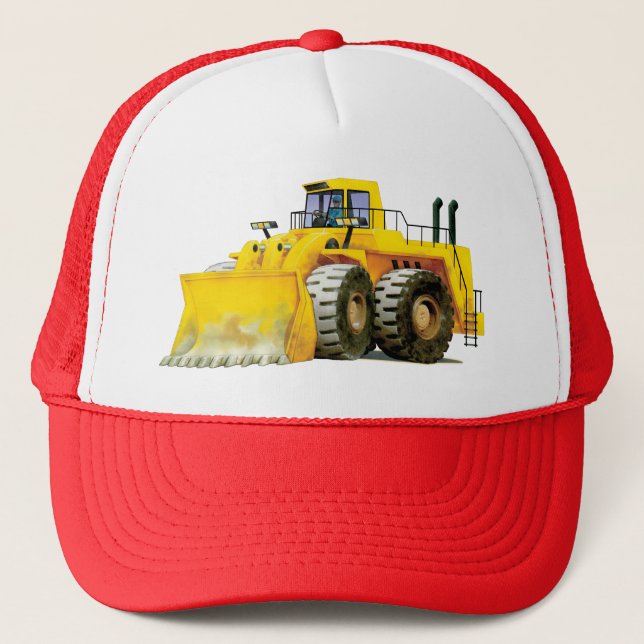 Construction Digger Loader Trucker Hat (Front)