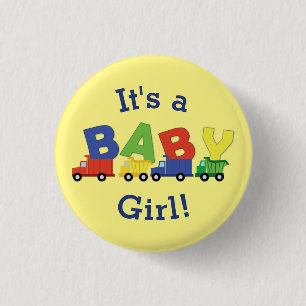 Construction Dump Truck Baby Shower Boy 3 Cm Round Badge