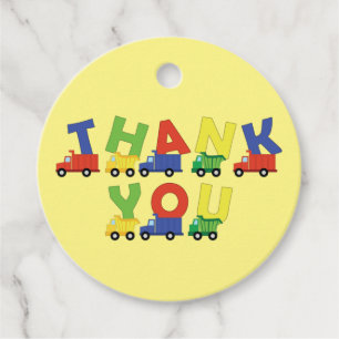 Construction Dump Truck Baby Shower Boy Favour Tags