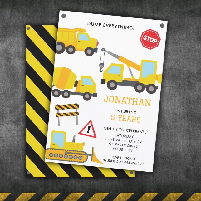 Construction Dump Truck birthday invitation (Creator Uploaded)
