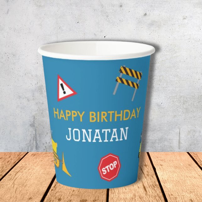 Construction Dump Truck birthday invitation Paper Cups (Creator Uploaded)
