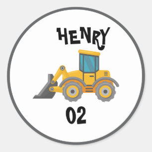 Construction Dump Truck Birthday Party  Classic Round Sticker