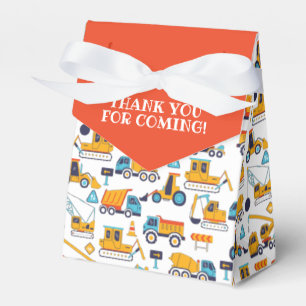 Construction Dump Truck Birthday Thank You Orange Favour Box