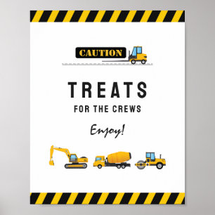 Construction Dump Truck Birthday Treats Food Sign