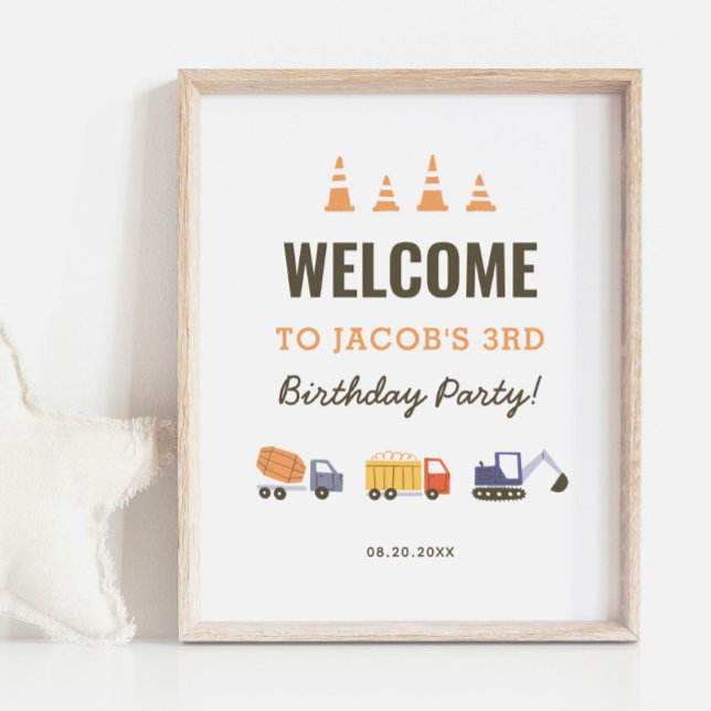 Construction Dump Truck Birthday Welcome Sign (Creator Uploaded)