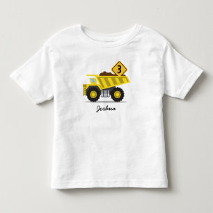 Construction Dump Truck Boy Any Age Birthday Toddler T-Shirt