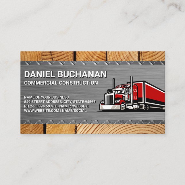 Construction | Dump Truck | Builder Business Card (Front)