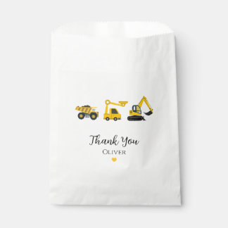 Construction Dump Truck, Crane & Excavator Favour Bags