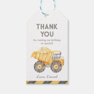 Construction Dump Truck Gift Tags