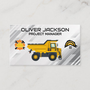 Construction Dump Truck Hauling Material Business Card