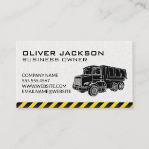 Construction   Dump Truck Illustration Business Card