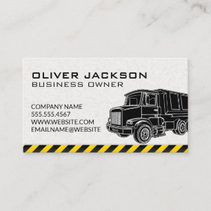Construction Dump Truck Illustration Business Card