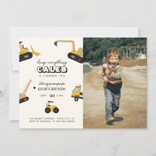 Construction Dump Truck Kids Birthday Party Invita Invitation