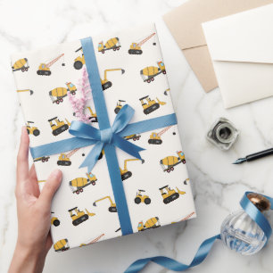 Construction Dump Truck Kids Wrapping Paper